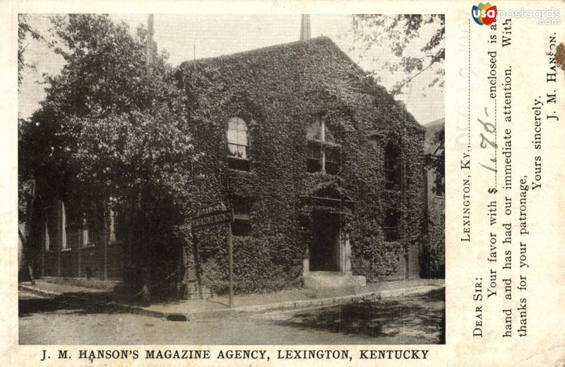 Pictures of Lexington, Kentucky: J. M. Hanson´s Magazine Agency