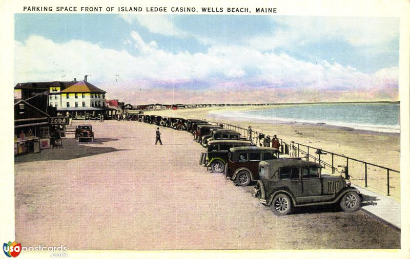 Pictures of Wells Beach, Maine: Parking Space Front of Island Ledge Casino