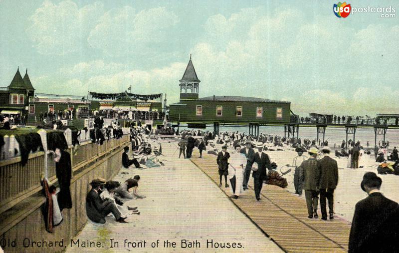 Pictures of Old Orchard, Maine: Old Orchard. In front of the Bath Houses