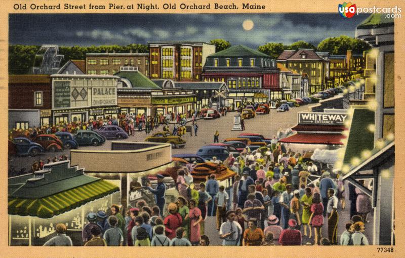 Pictures of Old Orchard, Maine: Old Orchard Street from Pier at Night