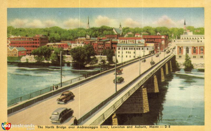 Pictures of Lewiston, Maine: The North Bridge over Androscoggin River