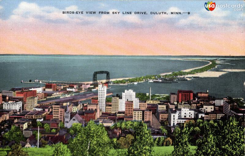 Pictures of Duluth, Minnesota: Birds-Eye View from Sky Line Drive