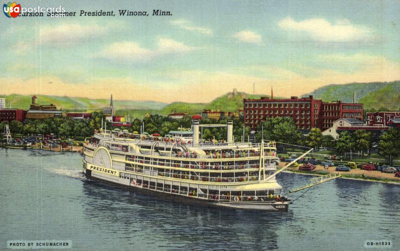 Pictures of Winona, Minnesota: Excursion Steamer President