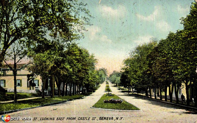 Pictures of Geneva, New York: North Main St., Looking East from Castle St.