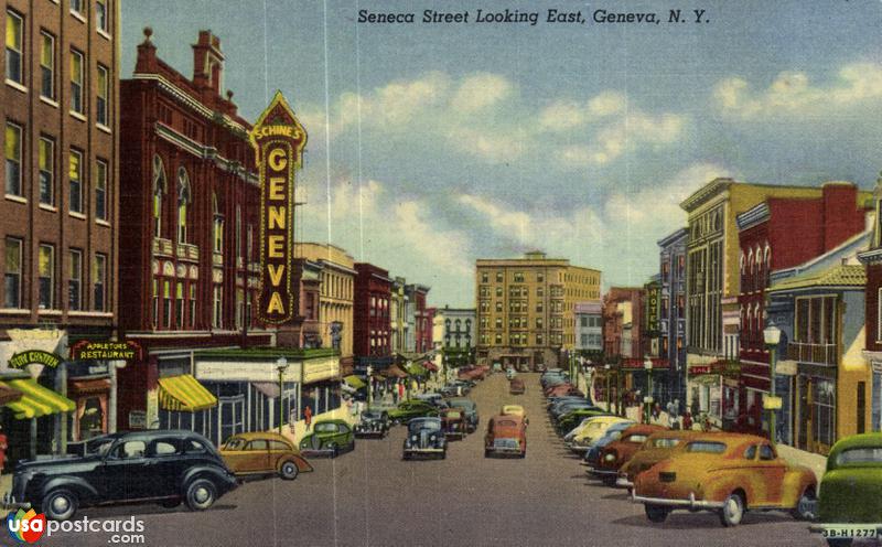 Pictures of Geneva, New York: Seneca Street Looking East