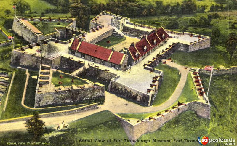 Pictures of Fort Ticonderoga, New York: Aerial View of Fort Ticonderoga Museum