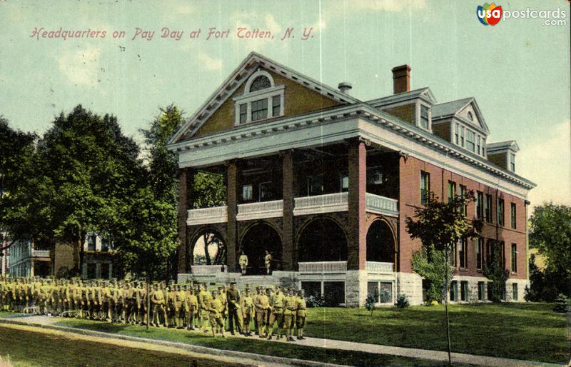 Pictures of Fort Totten, New York: Headquarters on Pay Day