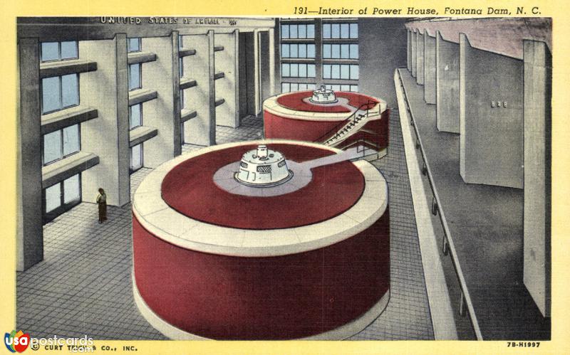 Pictures of Fontana Dam, North Carolina: Interior of Power House