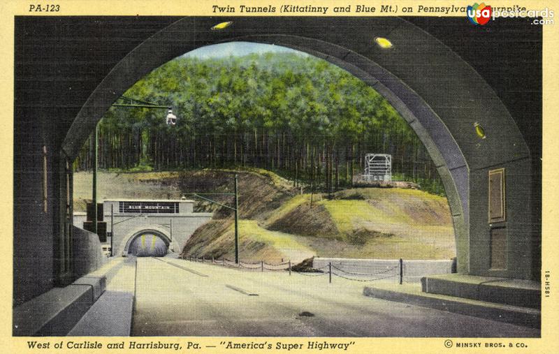 Pictures of Pennsylvania Turnpike, Pennsylvania: Twin Tunnels on Pennsylvania Turnpike