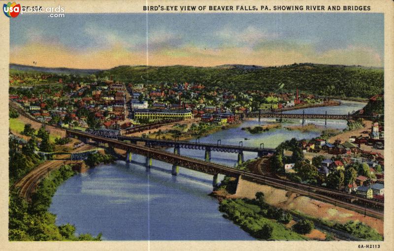 Pictures of Beaver Falls, Pennsylvania: Bird´s-Eye View of Beaver Falls