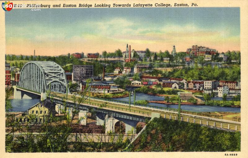 Pictures of Easton, Pennsylvania: Philipsburg and Easton Bridge Looking Towards Lafayette College