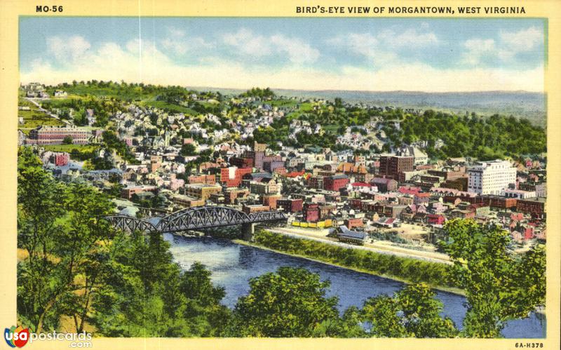 Pictures of Morgantown, West Virginia: Bird´s-Eye View of Morgantown