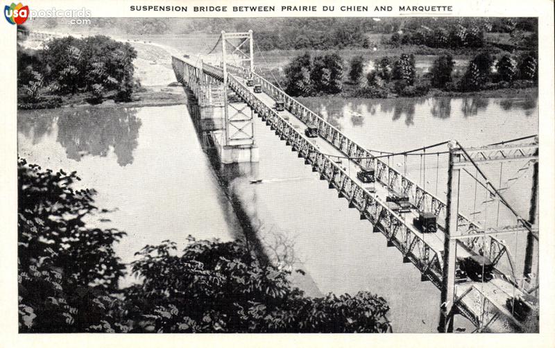 Pictures of Prairie Du Chien, Wisconsin: Suspension Bridge Between Prairie Du Chien and Marquette