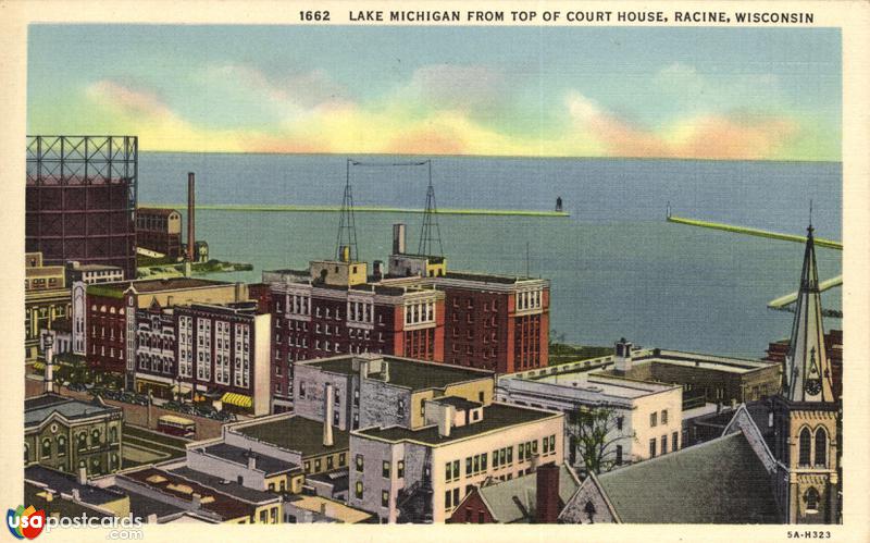 Pictures of Racine, Wisconsin: Lake Michigan from Top of Court House