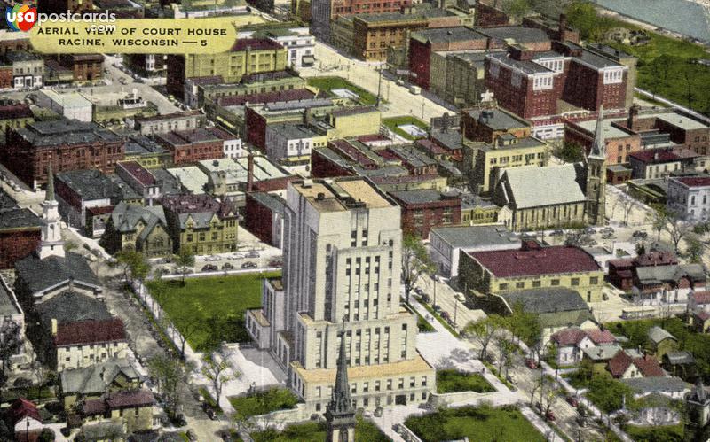 Pictures of Racine, Wisconsin: Aerial View of Court House