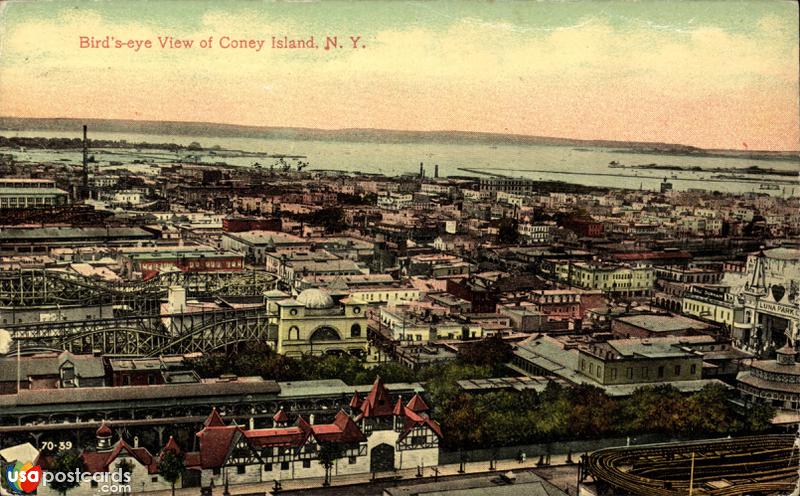 Pictures of Coney Island, New York: Bird´s eye view of Coney Island