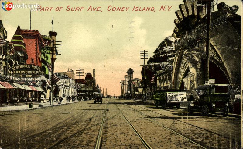 Pictures of Coney Island, New York: Part of Surf Avenue