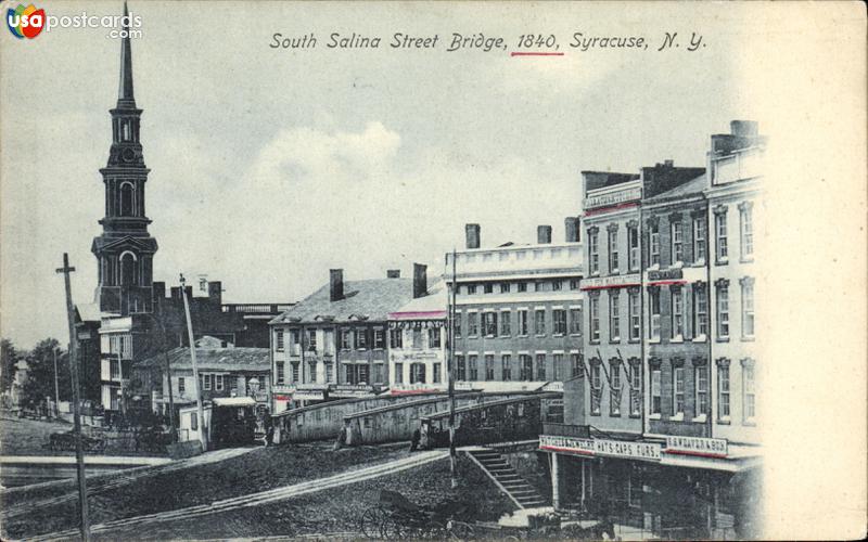 Pictures of Syracuse, New York: South Salina Street Bridge (1840)