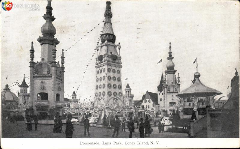 Pictures of Coney Island, New York: Promenade, at Luna Park