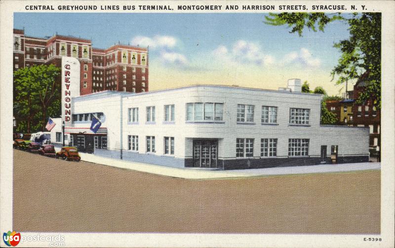 Pictures of Syracuse, New York: Central Greyhound Lines Bus Terminal, Montgomery and Harrison Streets