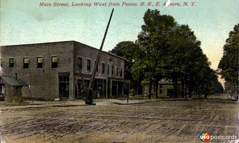 Pictures of East Aurora, New York: Main Street, looking West from Pennsylvania Railroad