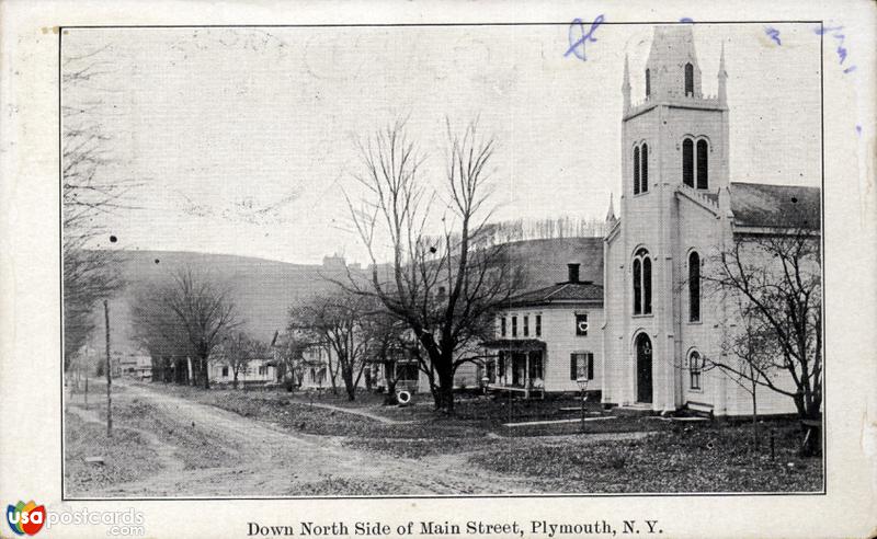 Pictures of Plymouth, New York: Down North Side of main Street