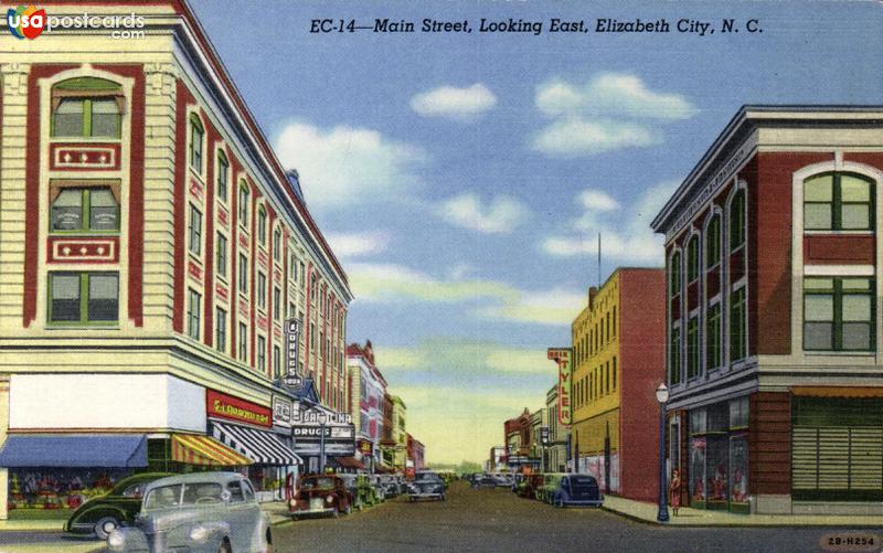 Pictures of Elizabeth City, North Carolina: Main Street, looking East