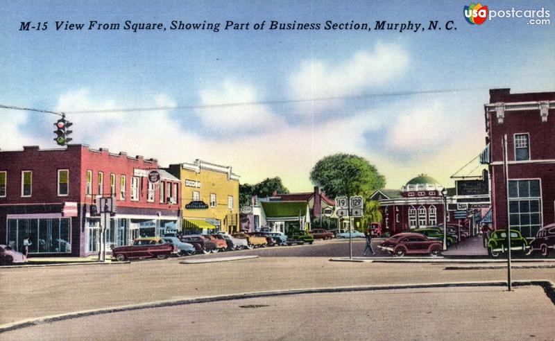 Pictures of Murphy, North Carolina: View from Square, showing part of business section