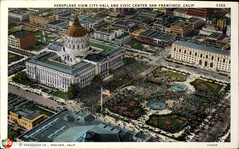 Pictures of San Francisco, California: Aerial view of City Hall and Civic Center