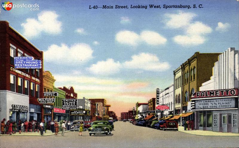 Pictures of Spartanburg, South Carolina: Main Street, looking West