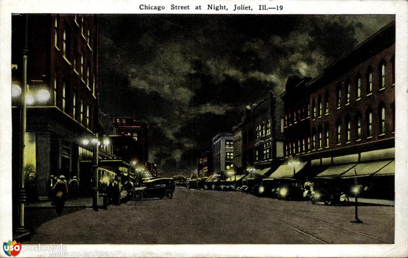 Pictures of Joliet, Illinois: Chicago Street at night