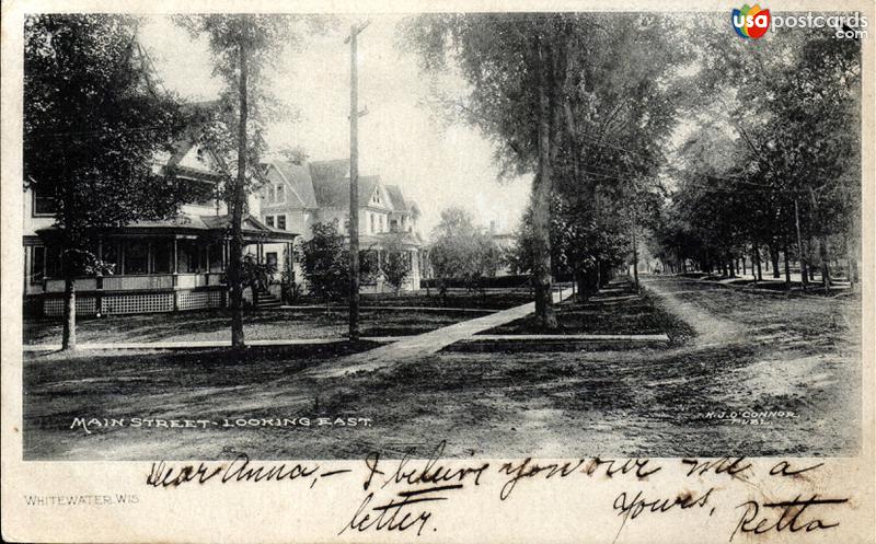 Pictures of Whitewater, Wisconsin: Main Street, looking East