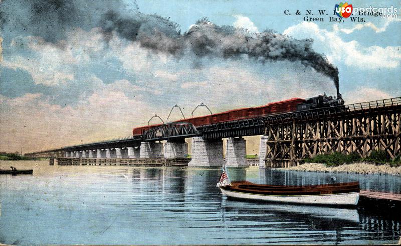 Pictures of Green Bay, Wisconsin: C. & N. W. Railroad Bridge