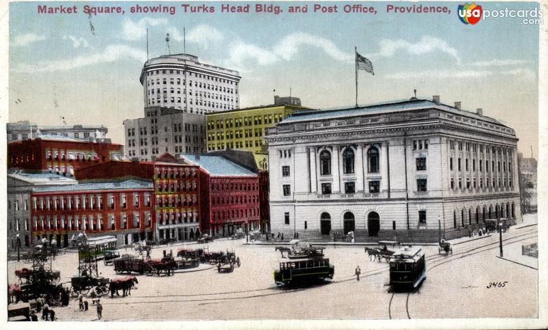 Pictures of Providence, Rhode Island: Market Square, showing Turks Head Building and Post Office