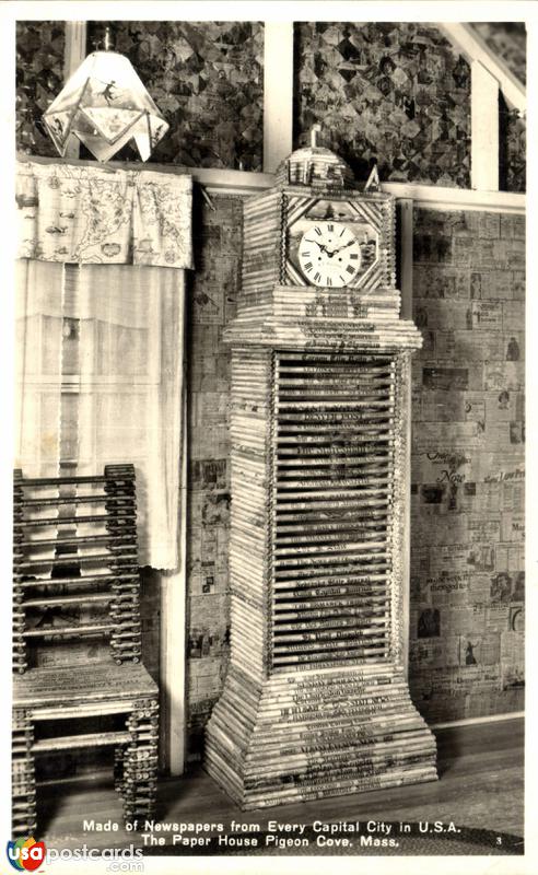 Pictures of Pigeon Cove, Massachusetts: The Paper House, made of newspapers from every capital city in the U.S.A.