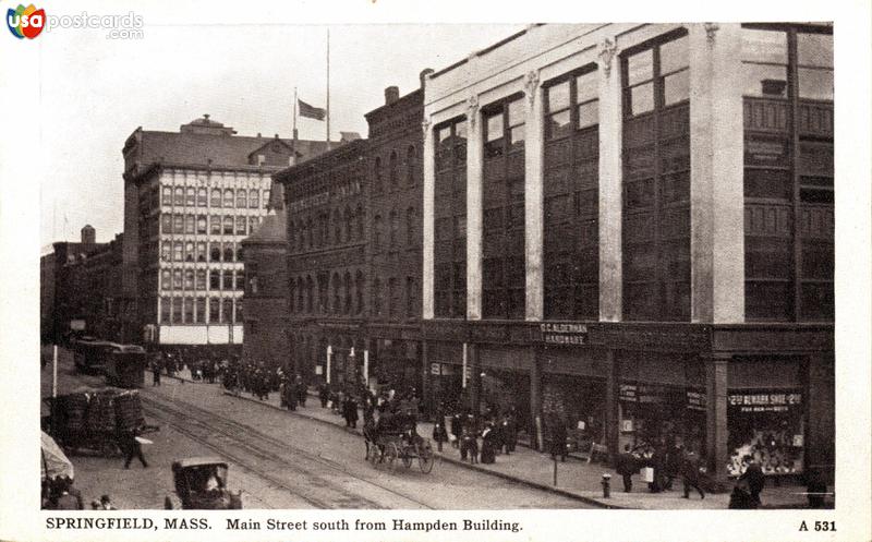 Pictures of Springfield, Massachusetts: Main Street south from from Hampden Building