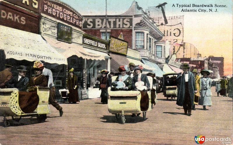 Pictures of Atlantic City, New Jersey: A typical Boardwalk Scene