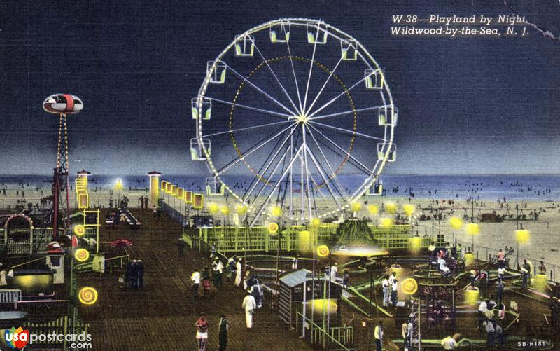 Pictures of Wildwood By The Sea, New Jersey: Playland by night