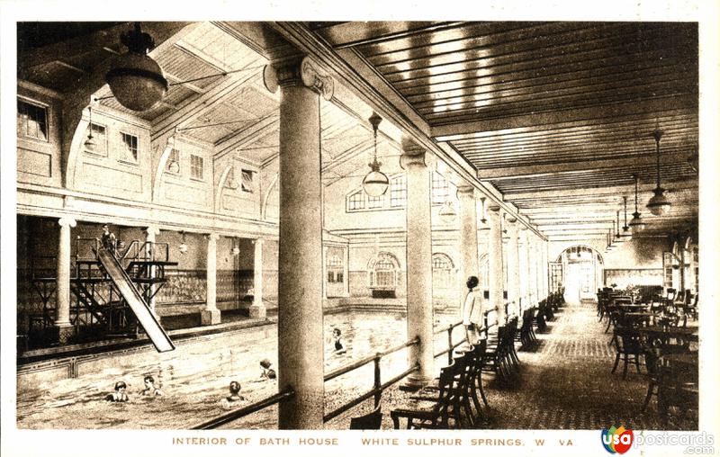 Pictures of Sulphur Springs, West Virginia: Interior of Bath House, White Sulphur Springs