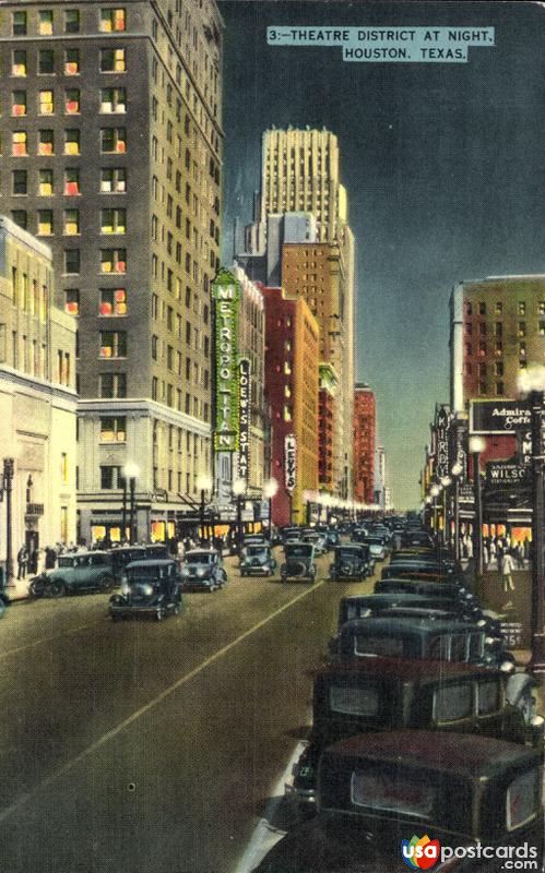 Pictures of Houston, Texas: Theatre District at Night