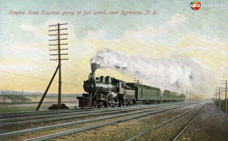 Pictures of Syracuse, New York: Empire State Express going at full speed, near Syracuse