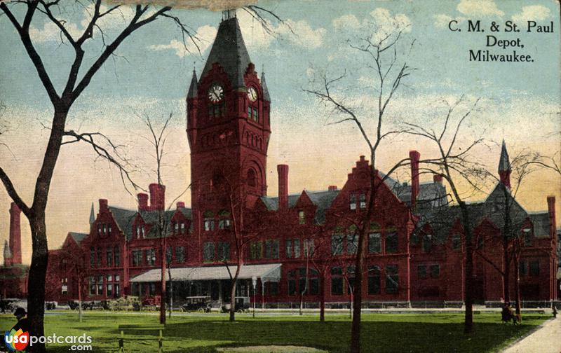 Pictures of Milwaukee, Wisconsin: C. M. & St. Paul Depot