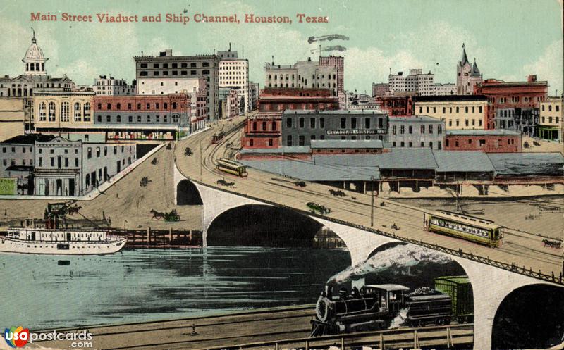 Pictures of Houston, Texas: Main Street Viaduct and Ship Channel