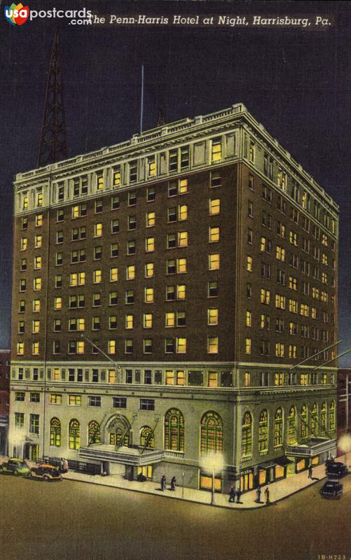 Pictures of Harrisburg, Pennsylvania: The Penn-Harris Hotel at Night