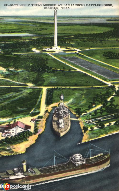 Pictures of Houston, Texas: Battleship Texas Moored at San Jacinto Battleground