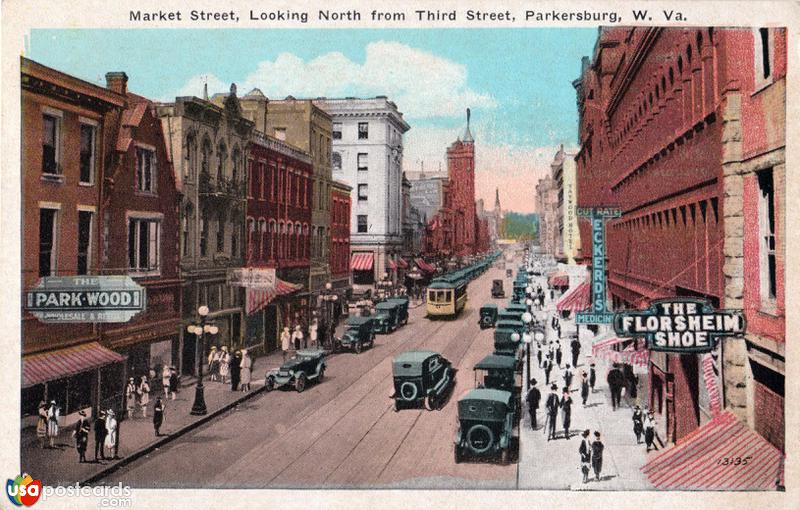 Pictures of Parkersburg, West Virginia: Market Street, looking North from Third Street