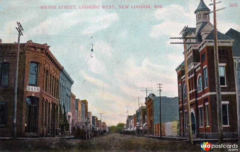 Pictures of New London, Wisconsin: Water Street, looking West