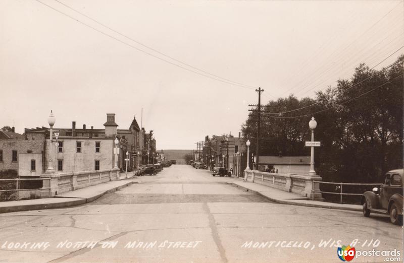 Pictures of Monticello, Wisconsin: Looking North on Main Street