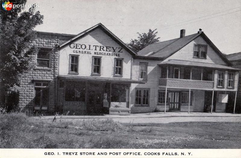 Pictures of Cooks Falls, New York: Geo. I. Treyz Store and Post Office 