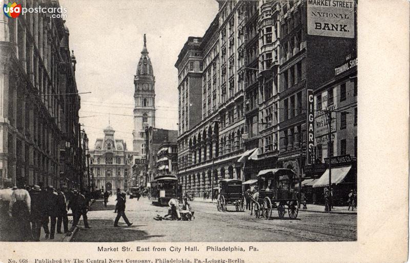 Pictures of Philadelphia, Pennsylvania: Market Str. East from City Hall